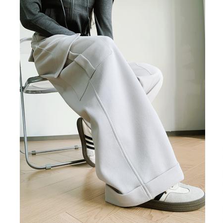 FA54432# 春工装裤哈伦束脚高腰棉裤休闲中裤松紧腰薄款百褶运动  服裝批發女裝批發服飾貨源