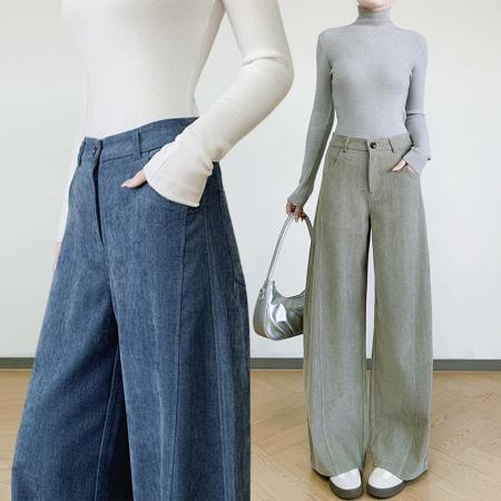 FA54433# 莱赛尔弯刀裤运动阔腿女工装新款垂感高腰休闲直筒裤子  服裝批發女裝批發服飾貨源