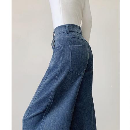 FA54433# 莱赛尔弯刀裤运动阔腿女工装新款垂感高腰休闲直筒裤子  服裝批發女裝批發服飾貨源