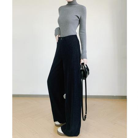 FA54433# 莱赛尔弯刀裤运动阔腿女工装新款垂感高腰休闲直筒裤子  服裝批發女裝批發服飾貨源