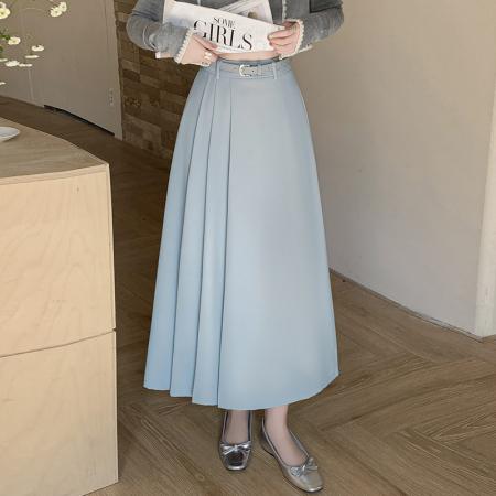 FA54563# 中长款高腰半身裙女春夏通勤遮胯显瘦大摆伞裙a字长裙子  服裝批發女裝批發服飾貨源