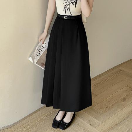 FA54563# 中长款高腰半身裙女春夏通勤遮胯显瘦大摆伞裙a字长裙子  服裝批發女裝批發服飾貨源