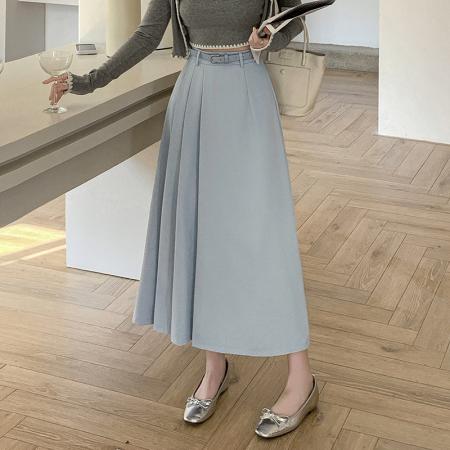 FA54563# 中长款高腰半身裙女春夏通勤遮胯显瘦大摆伞裙a字长裙子  服裝批發女裝批發服飾貨源