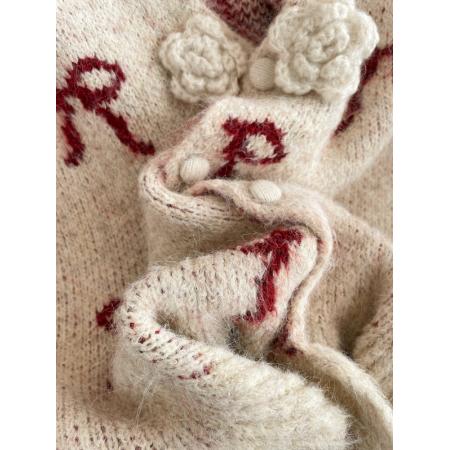 FA54614# 早春季新款甜美叠穿显瘦马甲女优雅外穿内搭立体花朵开衫背心  服裝批發女裝批發服飾貨源