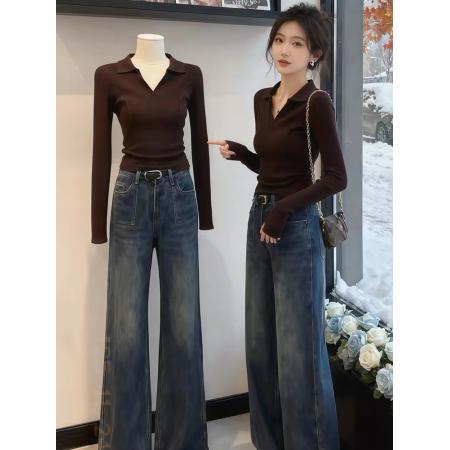 FA54619# 今年流行爆款法式半开领修身显瘦洋气打底衫毛针织衫气质休闲上衣  服裝批發女裝批發服飾貨源