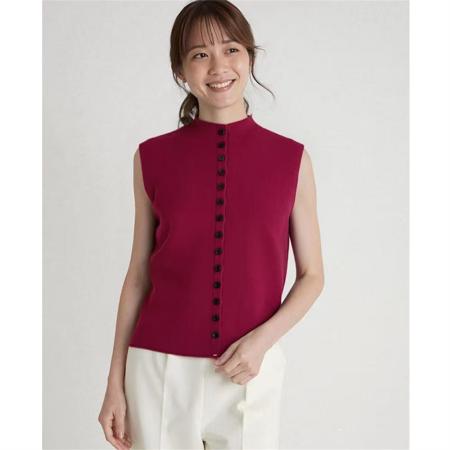 FA54641# 春夏新款简约百搭针织开衫马甲背心女设计感排扣无袖上衣  服裝批發女裝批發服飾貨源