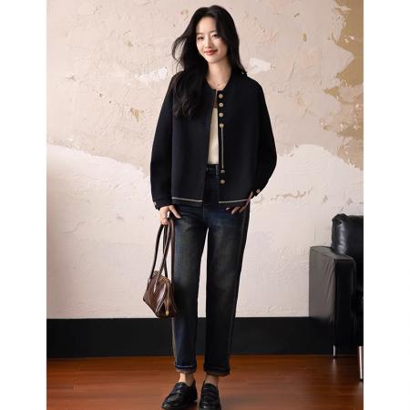 FA54650# 小香风棒球服短款外套女春秋新款宽松大码上衣高端大气上档次  服裝批發女裝批發服飾貨源