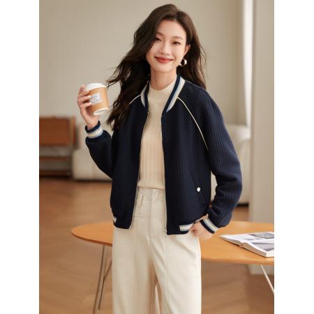 FA54651# 大码棒球服短外套女士秋冬季新款小个子夹克休闲百搭时尚上衣  服裝批發女裝批發服飾貨源