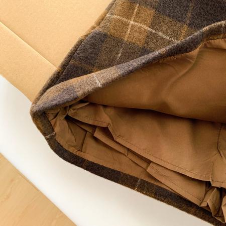 FA54670# 学院风格纹毛呢短裙秋冬新款复古高腰A字开叉包臀裙女  服裝批發女裝批發服飾貨源