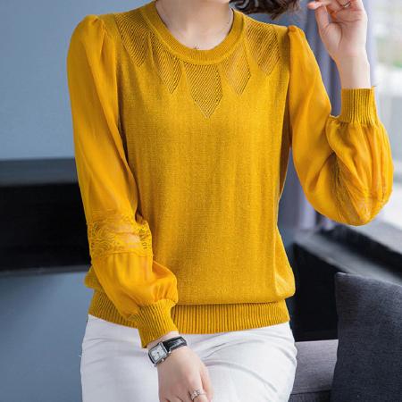 FA54688# 高品质春夏套头雪纺袖针织衫毛衣网红宽松外套空调衫  服裝批發女裝批發服飾貨源