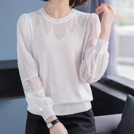 FA54688# 高品质春夏套头雪纺袖针织衫毛衣网红宽松外套空调衫  服裝批發女裝批發服飾貨源