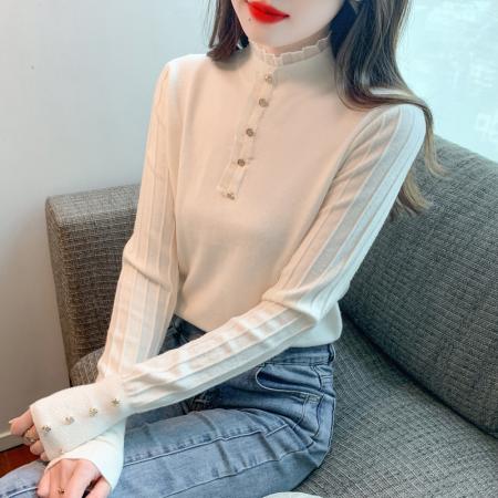 FA54705# 韩版设计感毛衣秋冬新款修身百搭半高领针织衫打底衫  服裝批發女裝批發服飾貨源