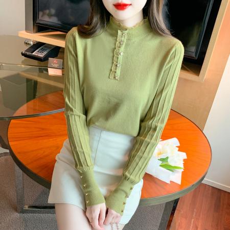 FA54705# 韩版设计感毛衣秋冬新款修身百搭半高领针织衫打底衫  服裝批發女裝批發服飾貨源