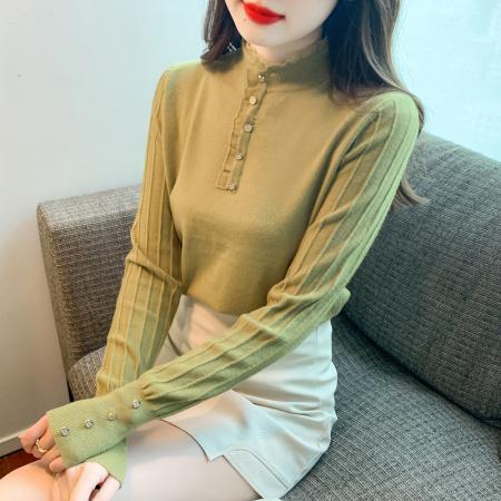 FA54705# 韩版设计感毛衣秋冬新款修身百搭半高领针织衫打底衫  服裝批發女裝批發服飾貨源