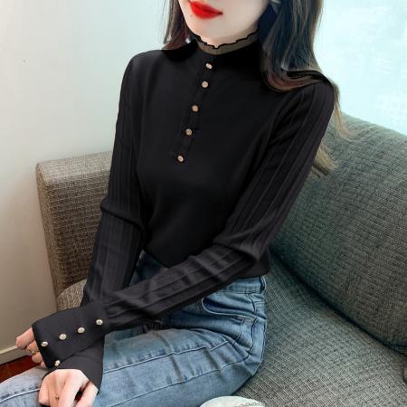 FA54705# 韩版设计感毛衣秋冬新款修身百搭半高领针织衫打底衫  服裝批發女裝批發服飾貨源