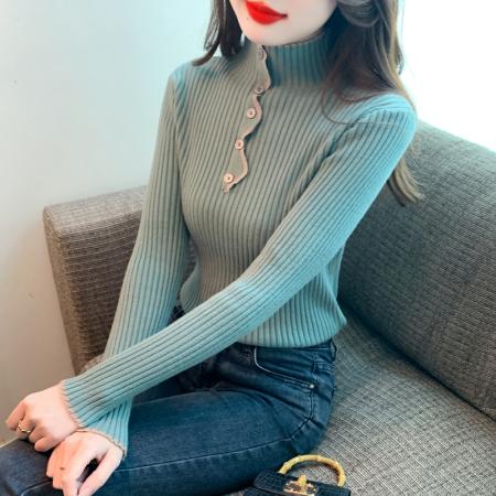 FA54706# 冬季新款加厚半高领加厚针织百搭打底针织衫  服裝批發女裝批發服飾貨源