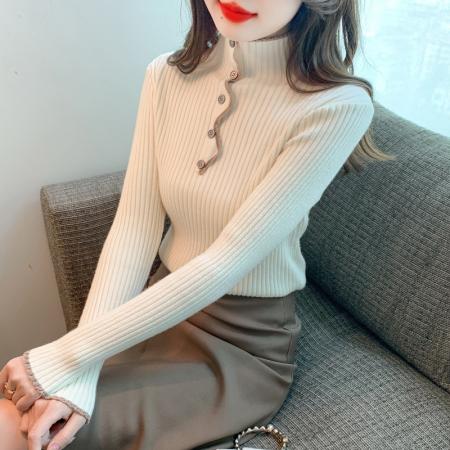 FA54706# 冬季新款加厚半高领加厚针织百搭打底针织衫  服裝批發女裝批發服飾貨源