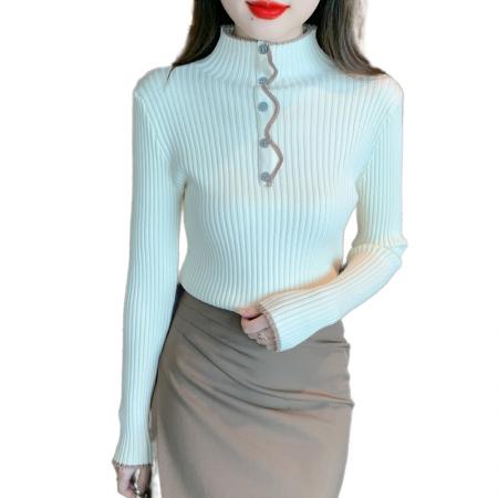 FA54706# 冬季新款加厚半高领加厚针织百搭打底针织衫  服裝批發女裝批發服飾貨源