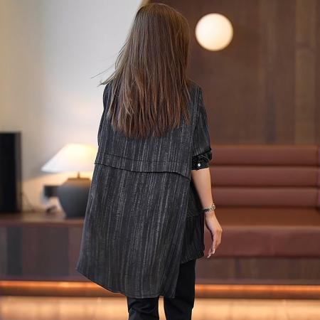 FA54715# 春季新款长袖纯色衬衫女大码胖MM洋气减龄百搭上衣简约秋  服裝批發女裝批發服飾貨源