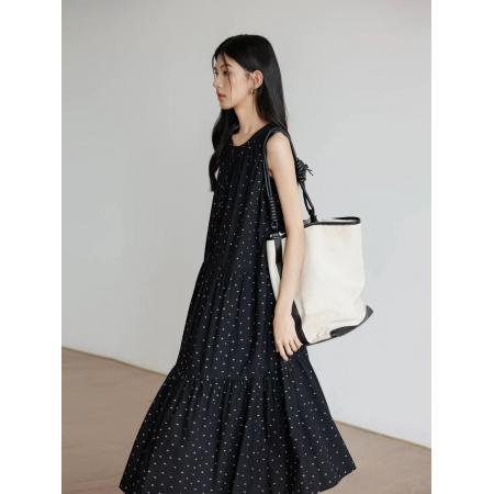 LN76432# 夏新款款大码女装法式连衣裙无袖碎花背心裙度假风长裙M-4XL200斤