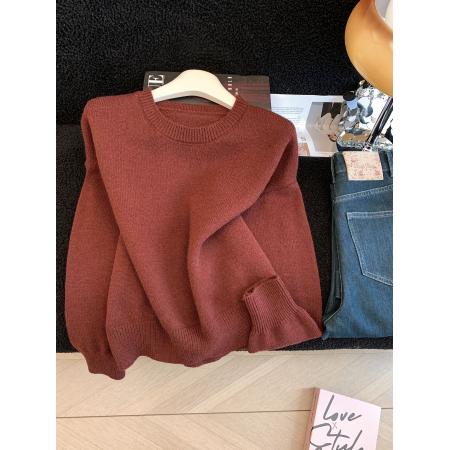 FA54762# ～条纹披肩针织衫安可拉红色毛衣女秋冬海军领上衣套装  服裝批發女裝批發服飾貨源