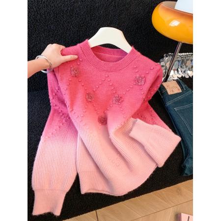 FA54763# ～新款秋冬漂亮渐变色上衣女今年流行爆款针织毛衣  服裝批發女裝批發服飾貨源