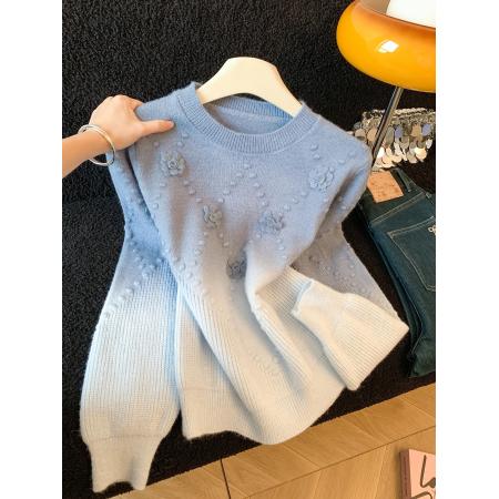 FA54763# ～新款秋冬漂亮渐变色上衣女今年流行爆款针织毛衣  服裝批發女裝批發服飾貨源