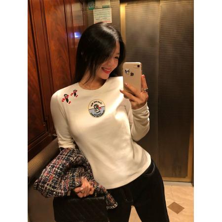 FA54792# 内搭打底衫磨毛长袖百搭T恤女新款白色可外穿小个子  服裝批發女裝批發服飾貨源