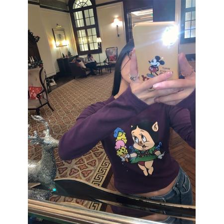 FA54793# 紫色打底衫女春秋内搭可外穿新款设计感长袖T恤显瘦  服裝批發女裝批發服飾貨源