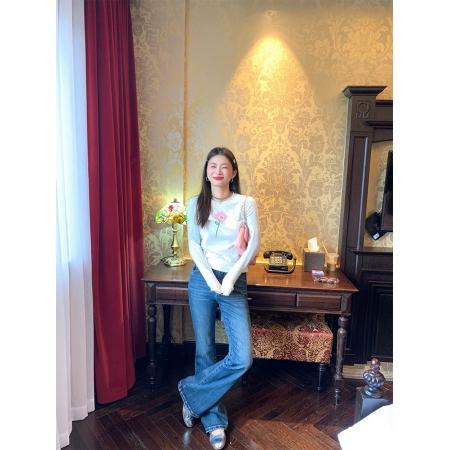 FA54795# 打底衫女秋冬内搭可外穿新款设计感浅灰色T恤长袖  服裝批發女裝批發服飾貨源