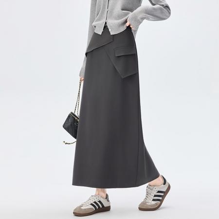 FA54800# 不规则开叉半身裙女春季高腰显瘦a字包臀裙中长款西装裙  服裝批發女裝批發服飾貨源