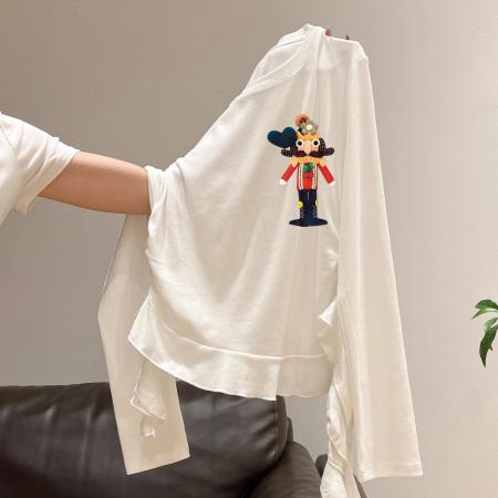 FA54813# 支棉小个子短款不规则修身长袖t恤女上衣  服裝批發女裝批發服飾貨源