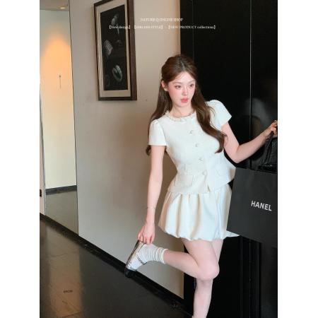 FA54844# 小香风千金感收腰套装女  服裝批發女裝批發服飾貨源