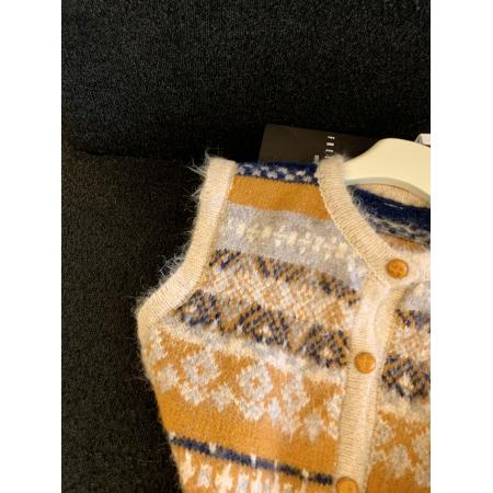 FA54855# 春新款菱形提花毛衣马甲女短款叠穿外搭无袖针织开衫背心  服裝批發女裝批發服飾貨源