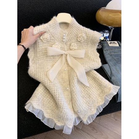 FA54856# 气质叠穿百搭马甲上衣女装春新款小众高级宽松坎肩马夹  服裝批發女裝批發服飾貨源