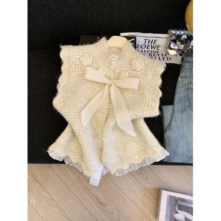 FA54856# 气质叠穿百搭马甲上衣女装春新款小众高级宽松坎肩马夹  服裝批發女裝批發服飾貨源