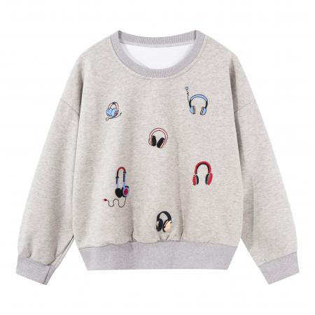 FA54866# 慵懒风印花长袖卫衣女秋季新款大码胖mm宽松时尚洋气打底chic上衣  服裝批發女裝批發服飾貨源