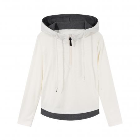 FA54870# 连帽半拉链假两件卫衣女秋冬大码胖mm宽松显瘦内搭打底衫长袖上衣  服裝批發女裝批發服飾貨源