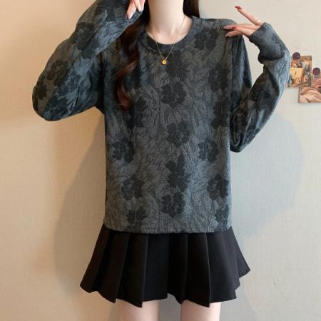 FA54874# 春季新款大码女装韩系时尚宽松显瘦百搭休闲慵懒T恤上衣  服裝批發女裝批發服飾貨源