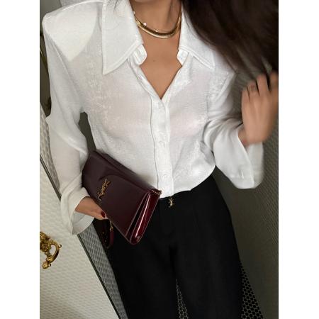 FA54879# 优雅气质韩国东大门时尚衬衣喇叭袖天鹅绒百搭宽松韩版衬衫  服裝批發女裝批發服飾貨源