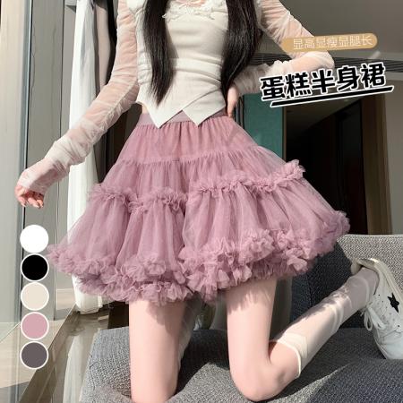 FA54906# 春夏新款纱裙蓬蓬公主短裙芭蕾蛋糕裙女半身裙防走光  服裝批發女裝批發服飾貨源