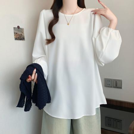 FA54931# 春秋新大码两件套镂空针织钩花背心长袖圆领衬衫叠穿  服裝批發女裝批發服飾貨源