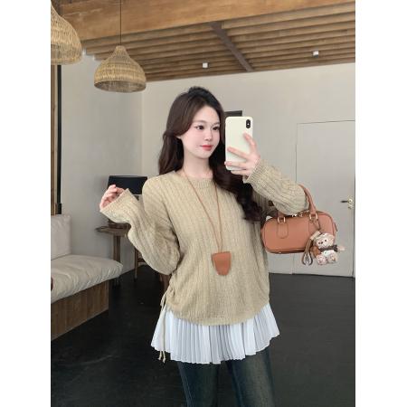 FA54939# 春装新款胖mm大码女针织薄款百褶摆无袖背心裙套装 服裝批發女裝批發服飾貨源