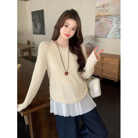 FA54939# 春装新款胖mm大码女针织薄款百褶摆无袖背心裙套装 服裝批發女裝批發服飾貨源