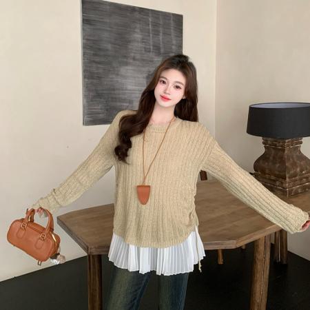 FA54939# 春装新款胖mm大码女针织薄款百褶摆无袖背心裙套装 服裝批發女裝批發服飾貨源