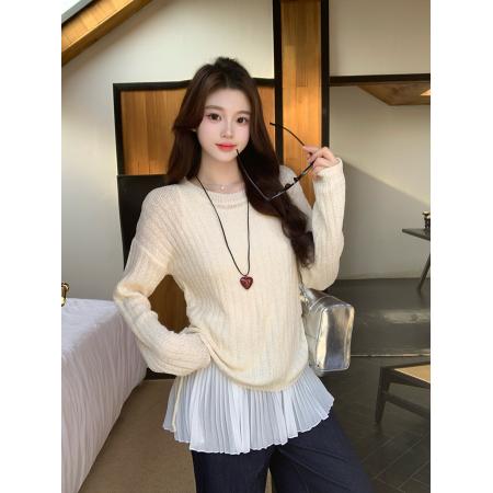 FA54939# 春装新款胖mm大码女针织薄款百褶摆无袖背心裙套装 服裝批發女裝批發服飾貨源