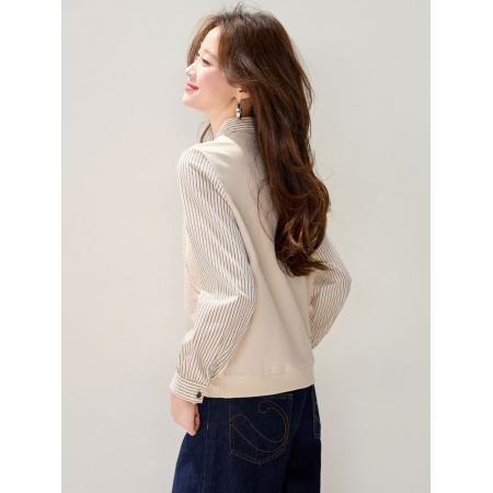 FA54978# 春装新款女装简约气质假两件拼接百搭长袖卫衣上衣 服裝批發女裝批發服飾貨源