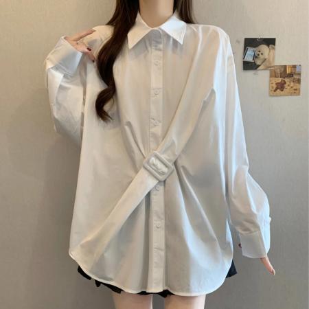 FA54980# 高级感大码女装独特漂亮设计感衬衣胖MM长袖衬衫女春季新款 服裝批發女裝批發服飾貨源