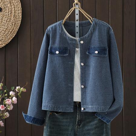 FA54984# 新款显瘦小香风牛仔外套女 服裝批發女裝批發服飾貨源