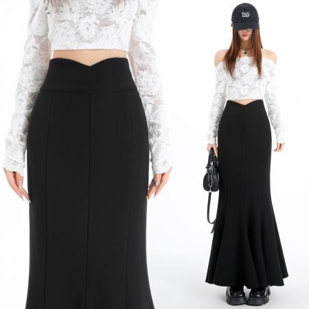 FA54985# 西装鱼尾裙半身裙女春季弹力高腰显瘦大摆包臀裙长款a字裙 服裝批發女裝批發服飾貨源